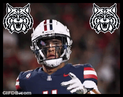 Football Player With H Helmet And Bobcats Logos GIF