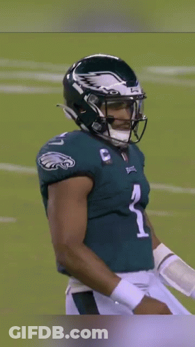 Football Player With Helmet And Jersey Number 1 GIF