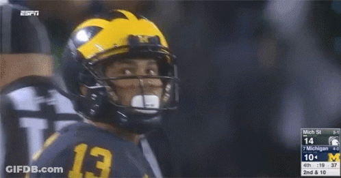 Football Player With Helmet And Jersey Number 13 GIF