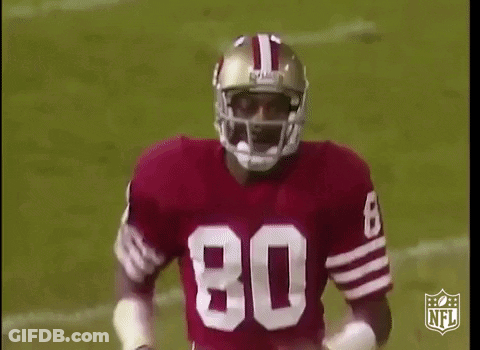 Football Player With Helmet And Red Jersey Number 80 GIF
