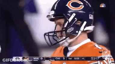 Football Player With Helmet Letter C GIF