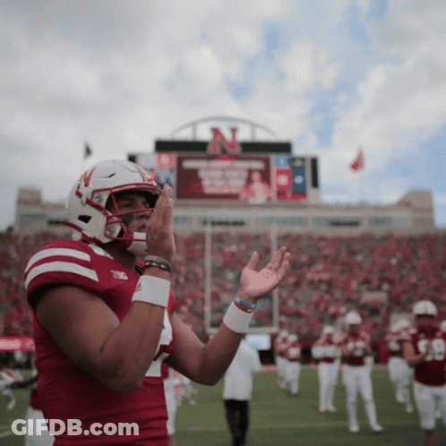 Football Player With Helmet Letter N GIF