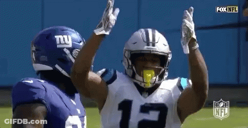 Football Player With Helmet Number 13 GIF