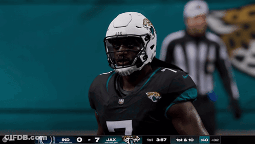 Football Player With Helmet Number 7 GIF