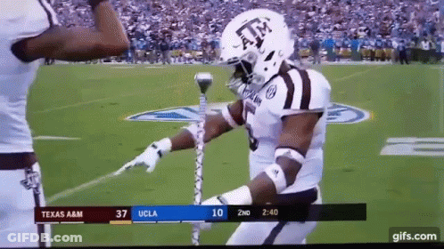 Football Player With Helmet Saying ATM GIF