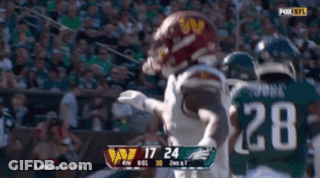 Football Player With Helmet Saying W GIF