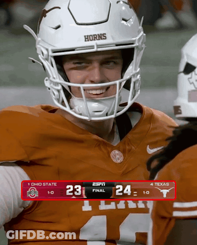 Football Player With Horns On Helmet GIF