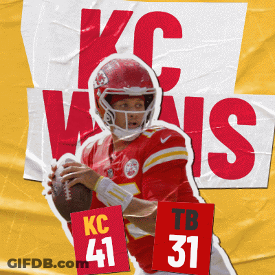 Football Player With KC 41 And TB 31 Signs GIF