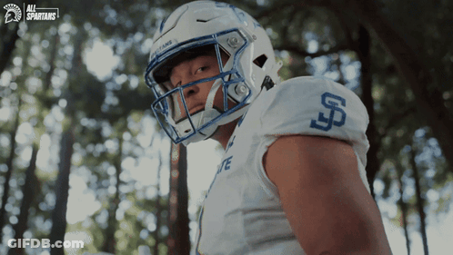 Football Player With Letter S On Shirt GIF