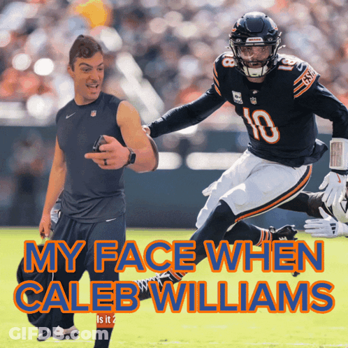 Football Player With My Face When Caleb Williams GIF
