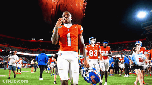 Football Player With Number 1 Jersey GIF