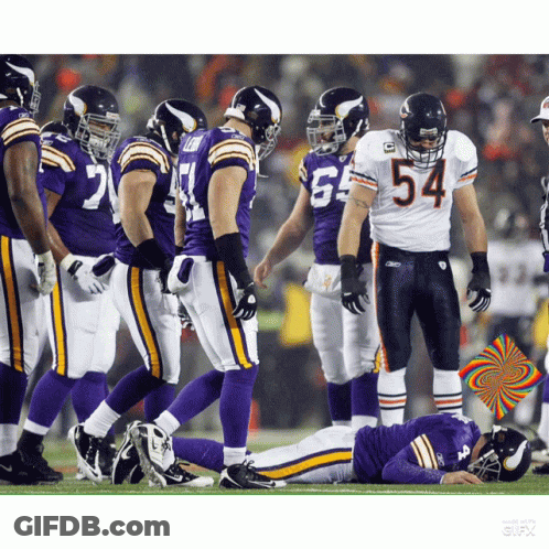 Football Player With Number 54 Helmet GIF