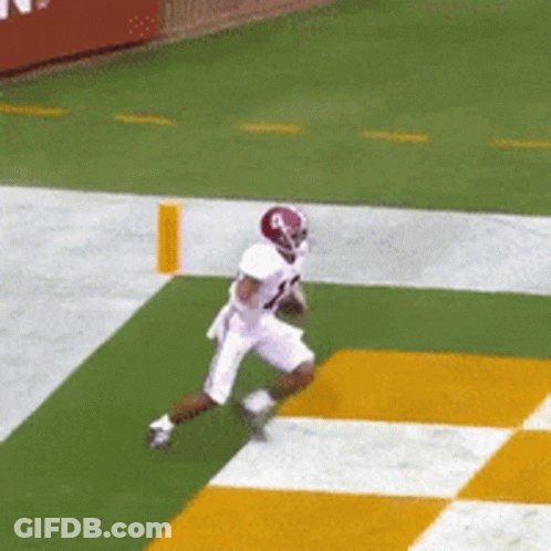 Football Player With Q Helmet Running GIF
