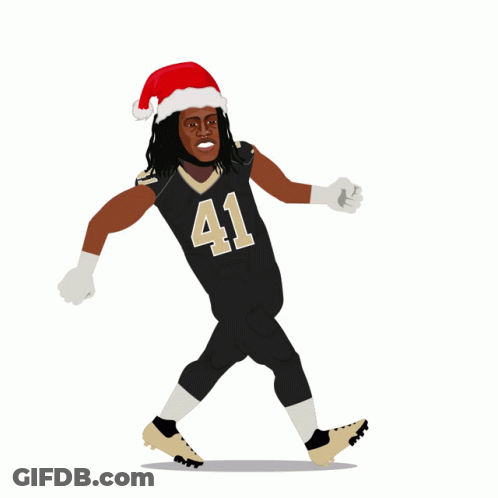 Football Player With Santa Hat Number 41 GIF