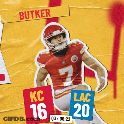 Football Player With Sign Saying Butker GIF