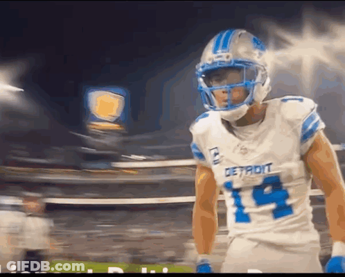 Football Player With St Brown 14 On Back GIF