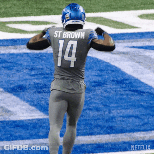 Football Player With St Brown 14 On Back GIF
