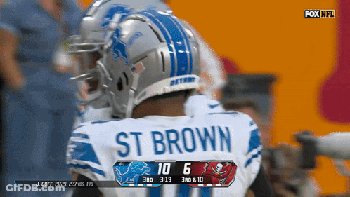 Football Player With St Brown On Shirt GIF