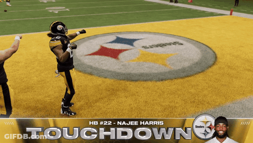 Football Player With Touchdown Logo GIF