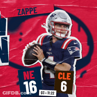 Football Player Zappe Holding Football GIF