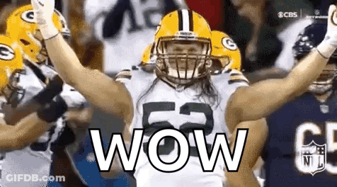 Football Players Celebrating Saying Wow GIF