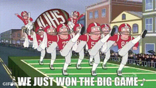 Football Players Dancing We Just Won The Big Game GIF