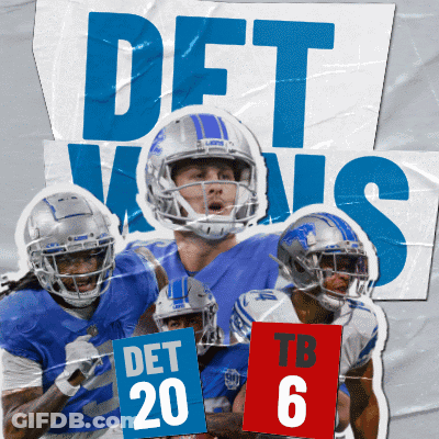 Football Players Holding Signs Saying Det 20 Tb 6 GIF