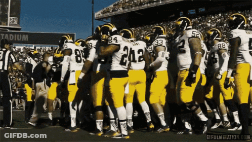 Football Players Huddled Number 242 GIF