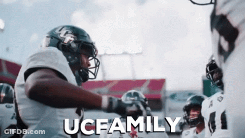 Football Players Huddled With Ucfamily GIF