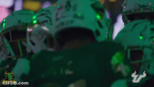 Football Players In Green Uniforms Bullpen GIF