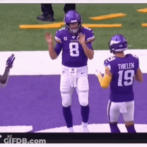 Football Players In Number 8 And 19 Jerseys GIF
