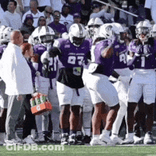 Football Players In Purple Jerseys Number 07 GIF