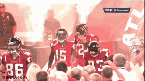 Football Players In Red Uniforms Number 15 GIF