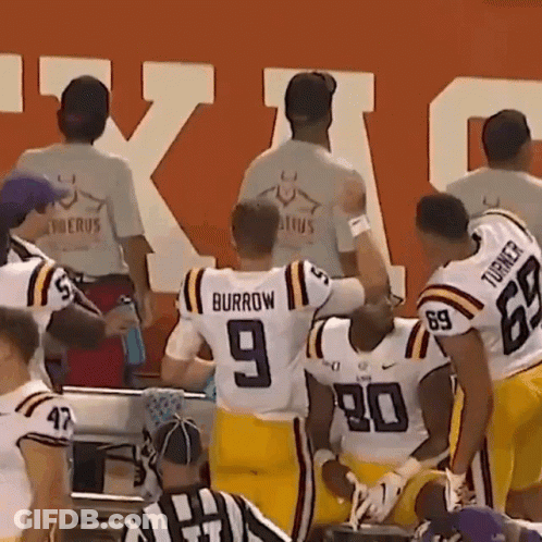 Football Players Including Burrow Number 9 GIF