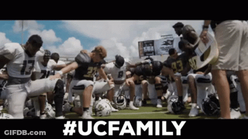 Football Players Kneeling In Huddle #UCFamily GIF