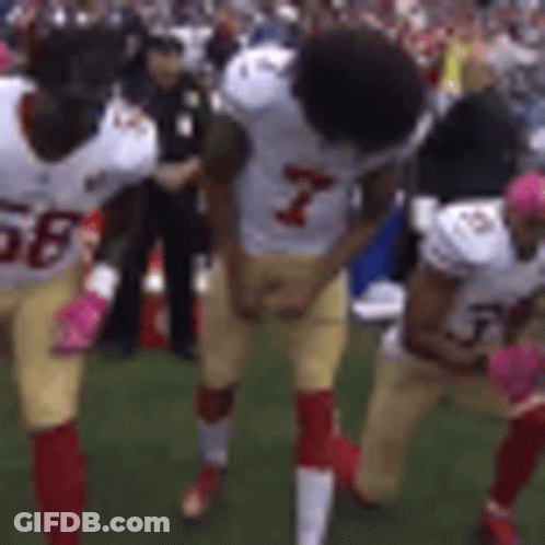 Football Players Kneeling Number 7 Jersey GIF