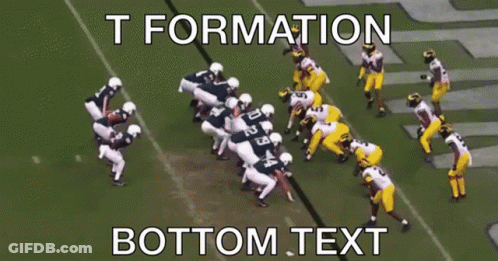 Football Players Lined Up Formation Bottom Text GIF