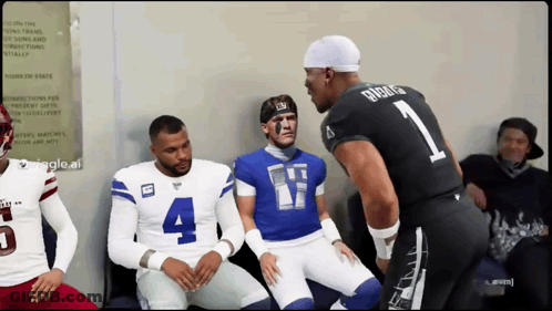 Football Players Number 4 And 1 GIF