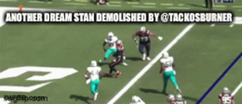 Football Players On A Field Another Dream Stan Demolished By @Tackosburner GIF