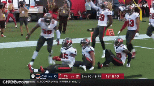 Football Players On Field CBS Fantasy GIF