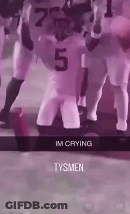 Football Players On Field One Crying GIF