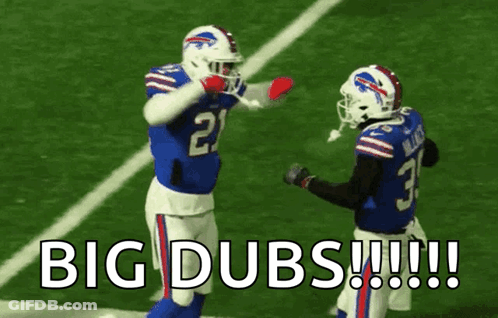 Football Players On Field Saying Big Dubs GIF