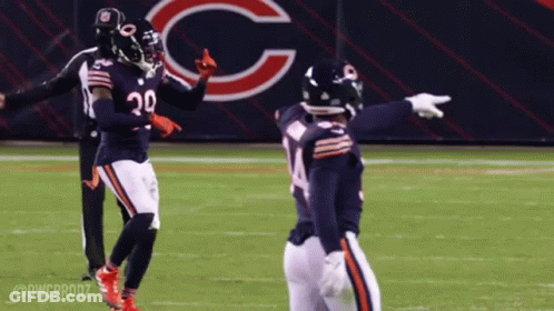 Football Players On Field With Bears Logo GIF