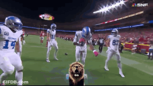 Football Players On Field With Number 14 Jersey GIF
