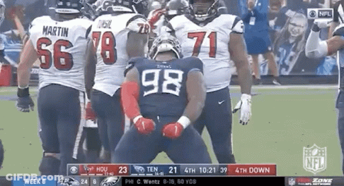Football Players On Field With Number 98 Jersey GIF