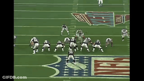 Football Players On Field With Super Bowl Logo GIF