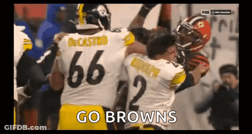 Football Players One Wearing Number 66 GIF