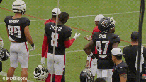 Football Players Pitts Sr And Simon On Field GIF