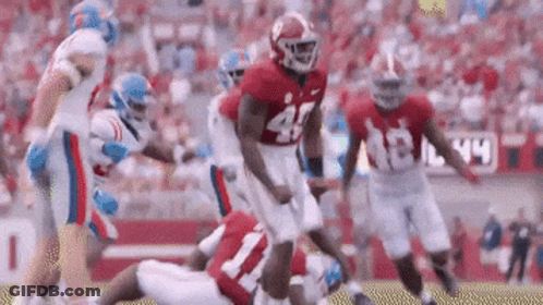 Football Players Playing Game Number 47 Jersey GIF
