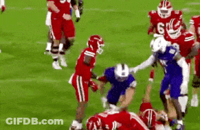 Football Players Playing Game Number 6 On Helmet GIF